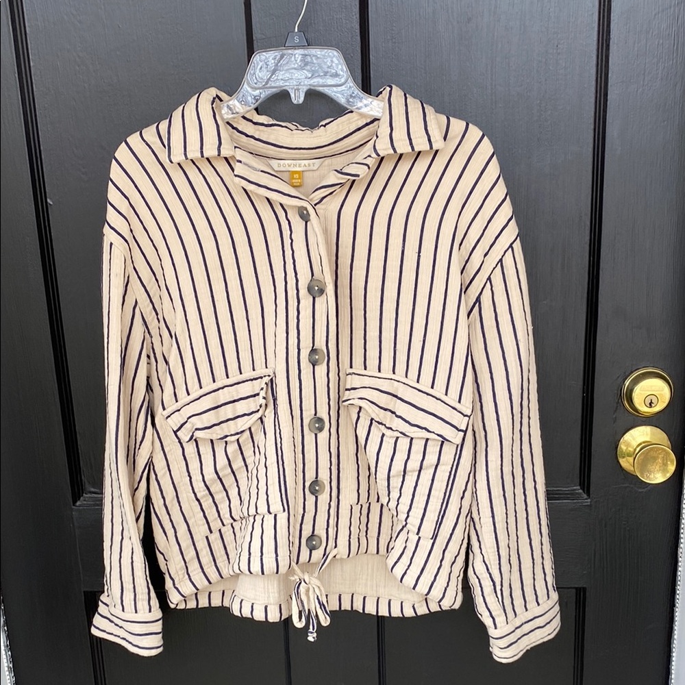 Downeast Cream and Navy Jacket XS
